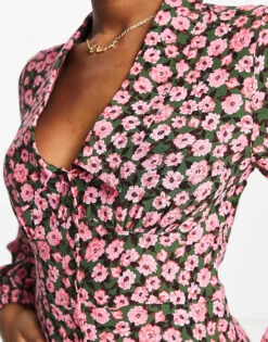 Nobody's Child Daisy Collared Midi Tea Dress In Fuchsia Bloom For Women Fuchsia Pink -Nobody’s Child Shop 203924182 3