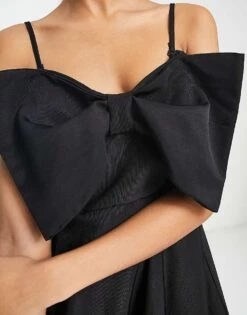 Nobody's Child Valerie Bow Front Structured Mini Dress In Black For Women -Nobody’s Child Shop 204012242 3