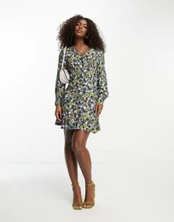 Nobody's Child Tash Frill Hem Mini Tea Dress In Ditsy Floral For Women -Nobody’s Child Shop 204237082 3