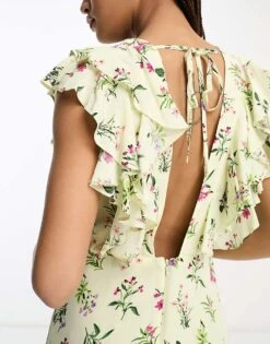 Nobody's Child Ruffle Midaxi Dress In Cream Floral For Women -Nobody’s Child Shop 204633252 3