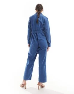 Nobody's Child Penrith Wrap Denim Jumpsuit In Blue For Women -Nobody’s Child Shop 206192870 3
