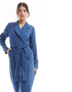 Nobody's Child Penrith Wrap Denim Jumpsuit In Blue For Women -Nobody’s Child Shop 206192870 4