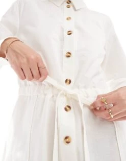 Nobody's Child Mia Utility Mini Shirt Dress In White For Women -Nobody’s Child Shop 206192887 3