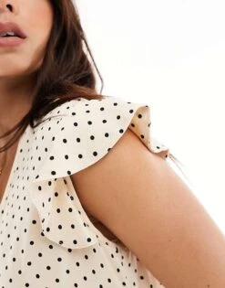 Nobody's Child Tie Midi Dress In Cream Spot For Women -Nobody’s Child Shop 206192951 3