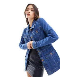 Nobody's Child Hatton Denim Safari Jacket In Blue For Women Denim Blue -Nobody’s Child Shop 206192977 1 denimblue 1