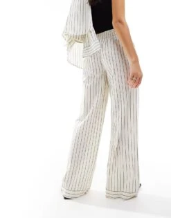 Nobody's Child Misha Wide Leg Trouser Co-ord In Cream Pinstripe For Women -Nobody’s Child Shop 206192984 3
