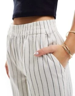 Nobody's Child Misha Wide Leg Trouser Co-ord In Cream Pinstripe For Women -Nobody’s Child Shop 206192984 4