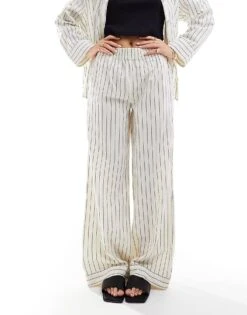 Nobody's Child Misha Wide Leg Trouser Co-ord In Cream Pinstripe For Women -Nobody’s Child Shop 206192984 5