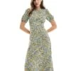 Nobody's Child Clover Puff Sleeve Midi Dress In Ditsy Floral For Women Yellow Ditsy Floral -Nobody’s Child Shop 206192993 1 yellowditsyfloral