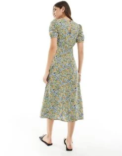 Nobody's Child Clover Puff Sleeve Midi Dress In Ditsy Floral For Women Yellow Ditsy Floral -Nobody’s Child Shop 206192993 3