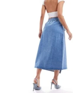 Nobody's Child Latimer Wrap Denim Skirt In Blue For Women Light Blue -Nobody’s Child Shop 206193000 3