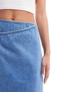 Nobody's Child Latimer Wrap Denim Skirt In Blue For Women Light Blue -Nobody’s Child Shop 206193000 4