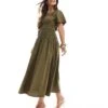 Nobody's Child Cassandra Shirred Waist Midaxi Dress In Green For Women -Nobody’s Child Shop 206193075 1 green