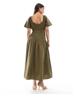 Nobody's Child Cassandra Shirred Waist Midaxi Dress In Green For Women -Nobody’s Child Shop 206193075 3