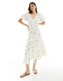 Nobody's Child Lennox Broderie Midaxi Dress In White Floral For Women -Nobody’s Child Shop 206193082 1 whitefloral 1