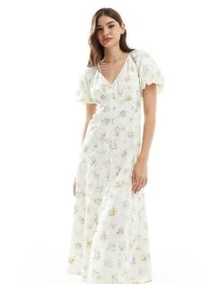 Nobody's Child Lennox Broderie Midaxi Dress In White Floral For Women -Nobody’s Child Shop 206193082 4