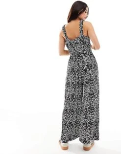 Nobody's Child Gill Wide Leg Jumpsuit In Black And White Squiggle Print For Women -Nobody’s Child Shop 206193138 4