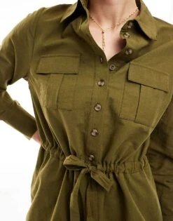 Nobody's Child Miranda Utility Style Playsuit In Khaki For Women -Nobody’s Child Shop 206193250 3