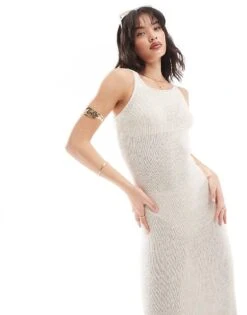 Nobody's Child Relaxed Racer Midi Dress In Cream For Women -Nobody’s Child Shop 206196188 1 cream 1