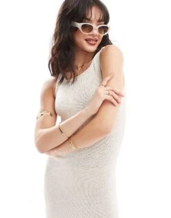 Nobody's Child Relaxed Racer Midi Dress In Cream For Women -Nobody’s Child Shop 206196188 4