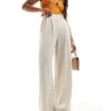 Nobody's Child Mel Tailored Wide Leg Trouser In Cream For Women