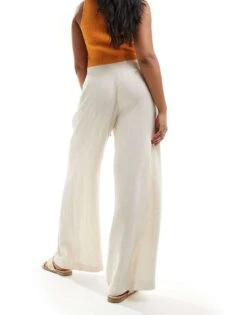 Nobody's Child Mel Tailored Wide Leg Trouser In Cream For Women -Nobody’s Child Shop 206196226 5