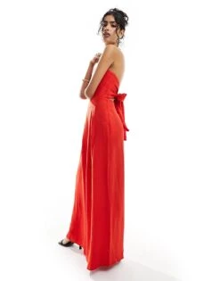 Nobody's Child Rory Bandeau Wide Leg Jumpsuit In Red For Women -Nobody’s Child Shop 206203929 1 red 1