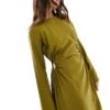 Nobody's Child Lianne Cut Out Long Sleeve Midaxi Dress In Green For Women -Nobody’s Child Shop 206207176 1 green