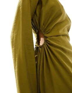 Nobody's Child Lianne Cut Out Long Sleeve Midaxi Dress In Green For Women -Nobody’s Child Shop 206207176 3