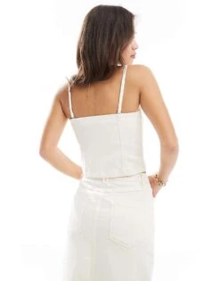 Nobody's Child Brompton Denim Bandeau Top Co-ord In Cream For Women -Nobody’s Child Shop 206213427 4