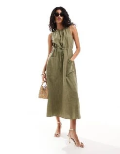 Nobody's Child Vita Utility Dress In Green For Women