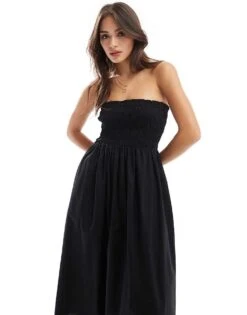 Nobody's Child Annie Bandeau Midi Smock Dress In Black For Women -Nobody’s Child Shop 206213475 4
