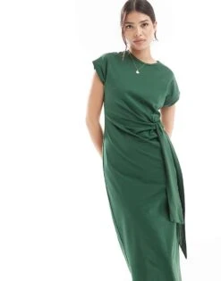 Nobody's Child Dakota Knit Detail Midi Dress In Green For Women -Nobody’s Child Shop 206213483 1 green 1