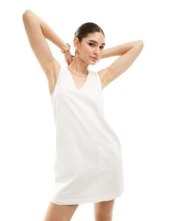 Nobody's Child Piper Cotton Pinny Dress In White For Women -Nobody’s Child Shop 206213531 1 white 1