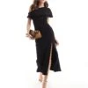 Nobody's Child Premium Katty One Shoulder Midi Dress In Black For Women 2 Nobody's Child Premium Katty One Shoulder Midi Dress In Black For Women -Nobody’s Child Shop 206214222 1 black