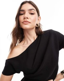 Nobody's Child Premium Katty One Shoulder Midi Dress In Black For Women -Nobody’s Child Shop 206214222 3