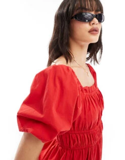 Nobody's Child Kurti Midi Dress In Red For Women -Nobody’s Child Shop 206444113 4