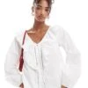 Nobody's Child Ada Blouse With Ruffle Collar In White For Women -Nobody’s Child Shop 206594805 1 white