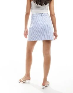 Nobody's Child Mini Skirt In Stripe Denim For Women Blue -Nobody’s Child Shop 206671747 3