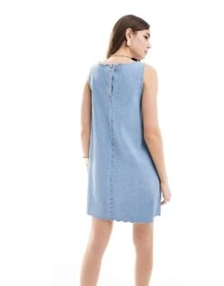 Nobody's Child Finsbury Scallop Mini Dress In Denim For Women Blue -Nobody’s Child Shop 206686596 4