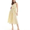 Nobody's Child Felicity Bandeau Midaxi Dress In Ditsy Yellow For Women -Nobody’s Child Shop 206686605 1 yellow