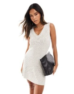 Nobody's Child Relaxed Stitch Mini Dress In Cream For Women