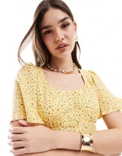 Nobody's Child Dee Dee Mini Dress Ditsy Yellow For Women -Nobody’s Child Shop 206686643 3