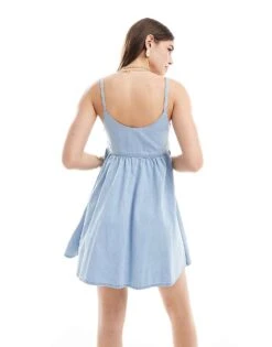 Nobody's Child Dolly Pinnie Dress In Denim For Women Blue -Nobody’s Child Shop 206686667 4
