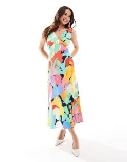 Nobody's Child Helena Midi Dress In Abstract Print For Women Multi