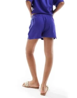 Nobody's Child Jet Linen Short Co-ord In Blue For Women -Nobody’s Child Shop 206686990 3