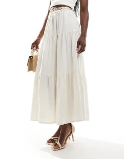 Nobody's Child Teri Maxi Skirt In Stone For Women -Nobody’s Child Shop 206701217 5