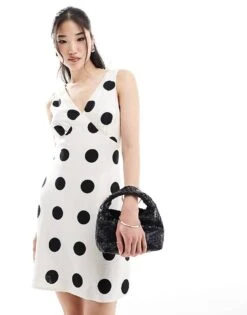 Nobody's Child Harriet Mini Dress In Spot White For Women -Nobody’s Child Shop 206701226 1 white 1