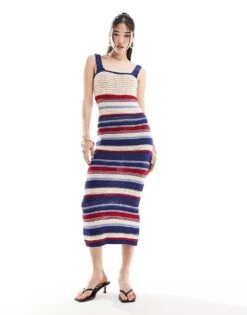 Nobody's Child Wide Neck Midi Dress In Stripe For Women Multi -Nobody’s Child Shop 206732131 3