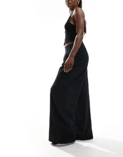 Nobody's Child Zeena Full Length Textured Trouser In Black For Women -Nobody’s Child Shop 206852557 1 black 1